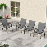 Pizzello Patio Dining Chairs Set, Outdoor Stackable Dining Chairs, view 2