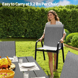 Pizzello Patio Dining Chairs Set, Outdoor Stackable Dining Chairs, view 4