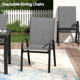 Pizzello Patio Dining Chairs Set, Outdoor Stackable Dining Chairs, view 6