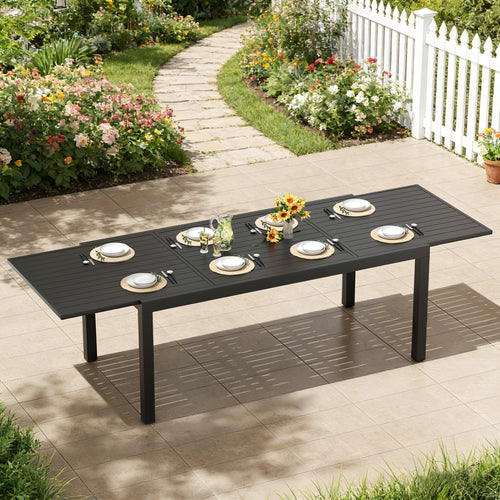 Pizzello Aluminum Patio Extendable Dining Table
