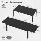 Pizzello Aluminum Patio Extendable Dining Table, view 2