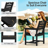 Pizzello Aluminum Rectangular Outdoor Dining Set, Extendable Patio Table and HDPE Patio Chairs, view 6
