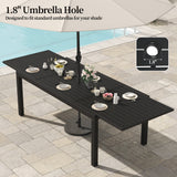 Pizzello Aluminum Rectangular Outdoor Dining Set, Extendable Patio Table and Swivel Patio Chairs, view 3