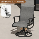 Pizzello Aluminum Rectangular Outdoor Dining Set, Extendable Patio Table and Swivel Patio Chairs, view 6