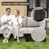 Pizzello Patio Fire Pit Set, Outdoor Couch Set with Aluminum Fire Table, Outdoor Firepit Dining Set, view 4