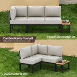 Pizzello Patio Fire Pit Set, Outdoor Couch Set with Aluminum Fire Table, Outdoor Firepit Dining Set, view 5