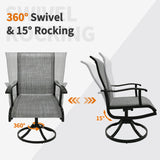 Pizzello Patio Fire Pit Set, Swivel Patio Chairs And Aluminum Fire Table, Outdoor Firepit Dining Set, view 3