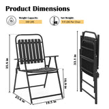 Pizzello Patio Folding Chairs Set, Outdoor Folding Chairs Portable Dining Chairs for Yard, view 2