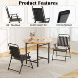 Pizzello Patio Folding Chairs Set, Outdoor Folding Chairs Portable Dining Chairs for Yard, view 3
