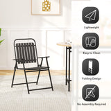 Pizzello Patio Folding Chairs Set, Outdoor Folding Chairs Portable Dining Chairs for Yard, view 5