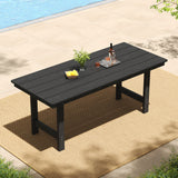 Pizzello Patio HDPE Rectangular Dining Table with Umbrella Hole, view 2