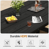 Pizzello Patio HDPE Rectangular Dining Table with Umbrella Hole, view 5