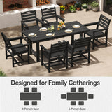 Pizzello Patio HDPE Rectangular Dining Table with Umbrella Hole, view 6