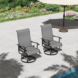 Pizzello Swivel Dining Chair with 360° Rotation - Durable Outdoor Textilene Fabric, view 2