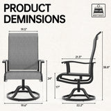 Pizzello Swivel Dining Chair with 360° Rotation - Durable Outdoor Textilene Fabric, view 3