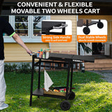Pizzello Outdoor Grill Dining Cart Movable Pizza Oven Trolley BBQ Stand, view 2