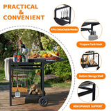 Pizzello Outdoor Grill Dining Cart Movable Pizza Oven Trolley BBQ Stand, view 3