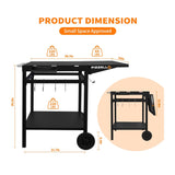 Pizzello Outdoor Grill Dining Cart Movable Pizza Oven Trolley BBQ Stand, view 6