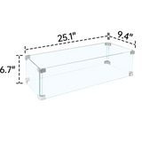 Pizzello Fire Pit Table Glass Wind Guard, view 2