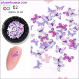 Plus Minus Co 1 Box 50 Pcs Colorful Butterfly Nail Flakies Sequins Sparkle, view 3