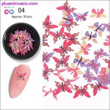 Plus Minus Co 1 Box 50 Pcs Colorful Butterfly Nail Flakies Sequins Sparkle, view 6