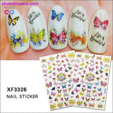 Plus Minus Co 1 Pcs Beautiful Butterfly Fantasy 3D Back Glue Nail Decal, view 5