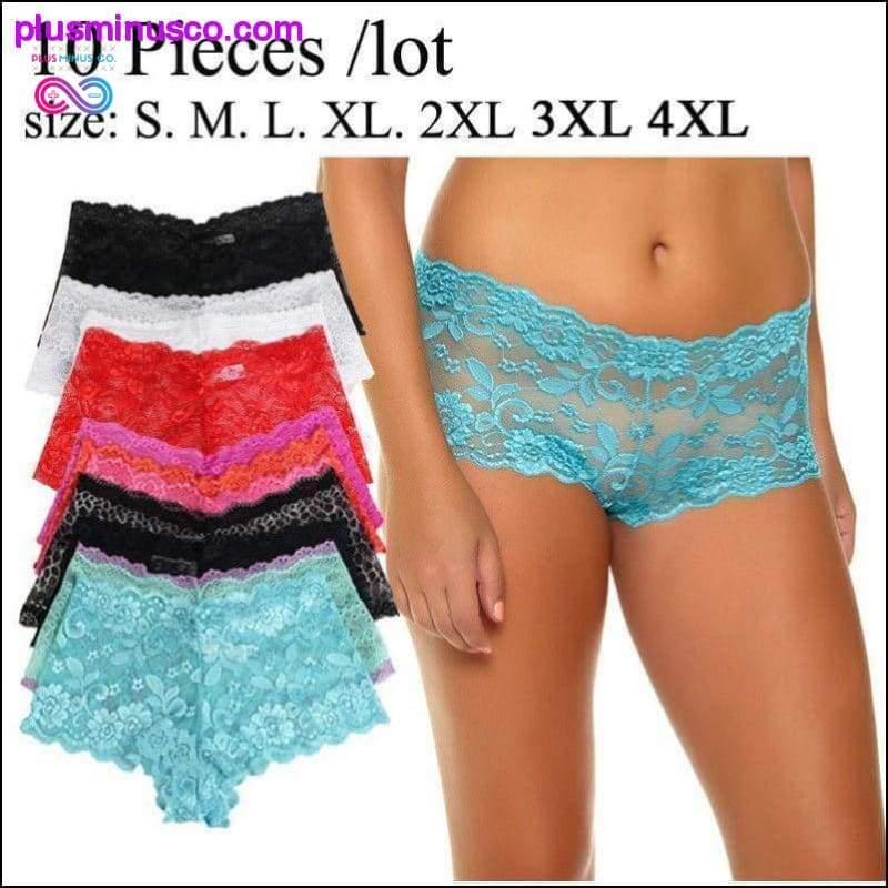 Plus Minus Co 10 pcs/pack Sexy, Transparent, Lace Panties at plusminusco