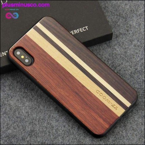 Plus Minus Co 100% Real Wood Luxury Protective Case For iPhone X