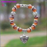 Plus Minus Co 10mm Opal Obsidian Tiger Eye Natural Stone Bracelet with, view 2