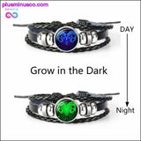 Plus Minus Co 12 Constellation Zodiac Sign Black Braided Leather Bracelet, view 2