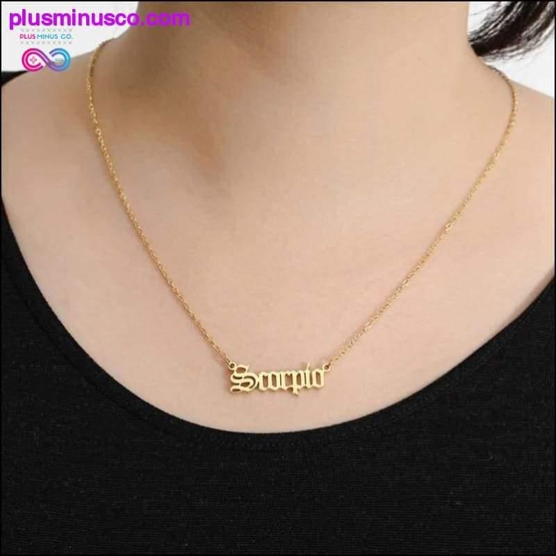 Plus Minus Co 12 Zodiac Letter Constellations Pendants Necklace For Women