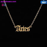 Plus Minus Co 12 Zodiac Letter Constellations Pendants Necklace For Women, view 3