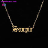 Plus Minus Co 12 Zodiac Letter Constellations Pendants Necklace For Women, view 5