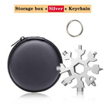 Plus Minus Co 18 in 1 Snowflake Spanner Keyring Hex Multifunction Outdoor Hike Wrench Key Ring Pocket Multipurpose Camp Survive Hand Tools, view 4