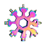 Plus Minus Co 18 in 1 Snowflake Spanner Keyring Hex Multifunction Outdoor Hike Wrench Key Ring Pocket Multipurpose Camp Survive Hand Tools, view 5