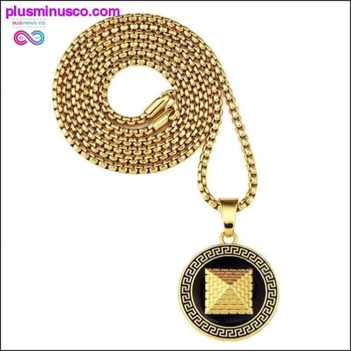 Plus Minus Co 18k Real Gold Plated Ancient Egypt Pyramid Necklace