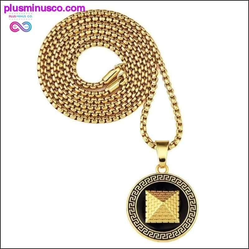 Plus Minus Co 18k Real Gold Plated Ancient Egypt Pyramid Necklace
