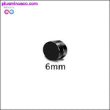 Plus Minus Co Black Silver Color Magnet Round Circle Punk Stud Stainless, view 2