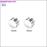 Plus Minus Co Black Silver Color Magnet Round Circle Punk Stud Stainless, view 3