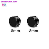 Plus Minus Co Black Silver Color Magnet Round Circle Punk Stud Stainless, view 5