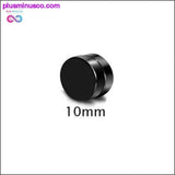 Plus Minus Co Black Silver Color Magnet Round Circle Punk Stud Stainless, view 6