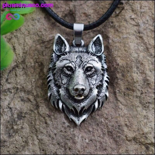 Plus Minus Co Wolf Head Viking Necklace and Pendant with Animal Power