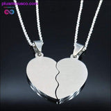 Plus Minus Co 2 PCS Heart Best Friend Stainless Steel Necklace for Friend, view 2