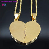 Plus Minus Co 2 PCS Heart Best Friend Stainless Steel Necklace for Friend, view 4