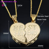 Plus Minus Co 2 PCS Heart Best Friend Stainless Steel Necklace for Friend, view 6