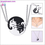 Plus Minus Co 2 Pcs/Set Cute Cat Dog Shape Heart Puzzle Couples Necklaces, view 3