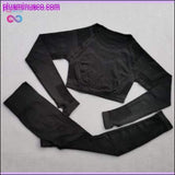 Plus Minus Co 2 pcs/set Seamless Women Sport Suit Gym Workout Clothes Long, view 2