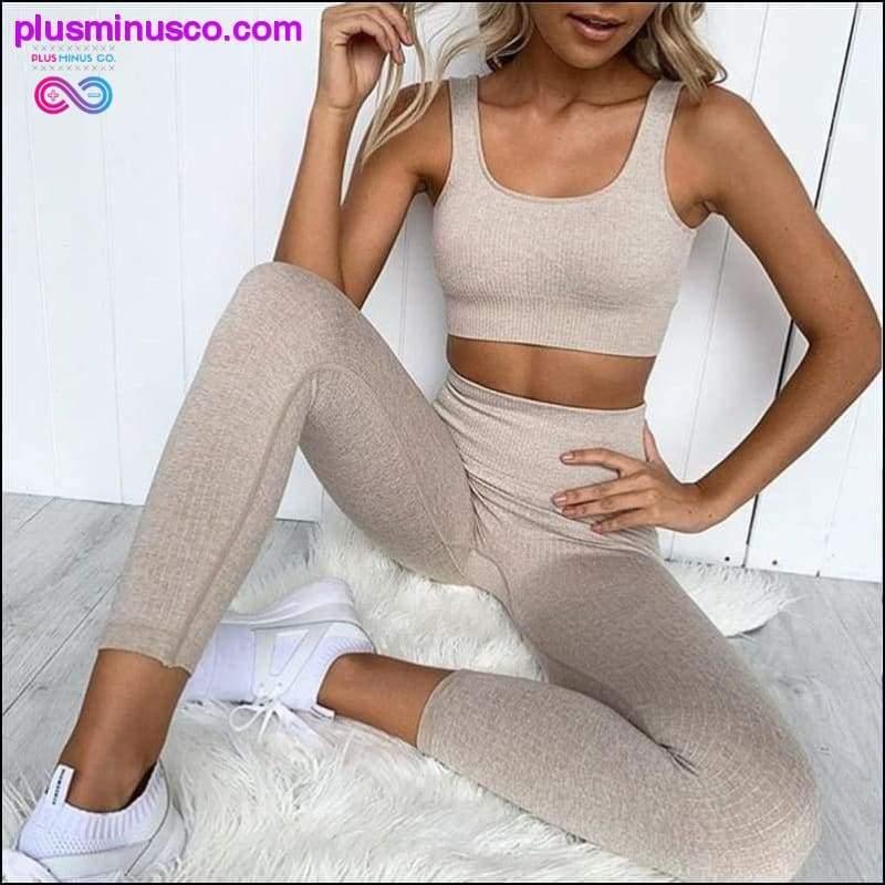 Plus Minus Co 2 Piece Set Athletic Yoga Workout Clothes for Women at
