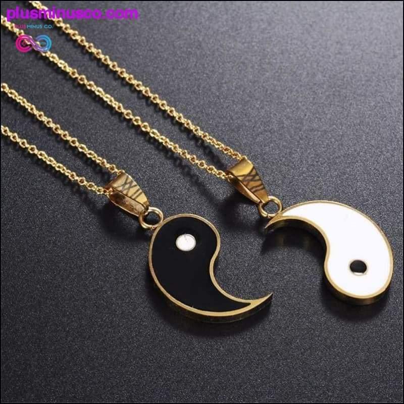 Plus Minus Co Yin Yang Pendant Necklace for Couples or BFF 2 Piece