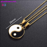 Plus Minus Co Yin Yang Pendant Necklace for Couples or BFF 2 Piece, view 2